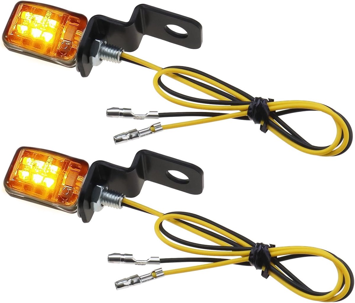 EMSea 2Pcs Mini LED Turn Signal Lights LED Turn Signals Indicators Blinkers Lights LED Indicator Blinkers Amber Lamp - ShopVlot