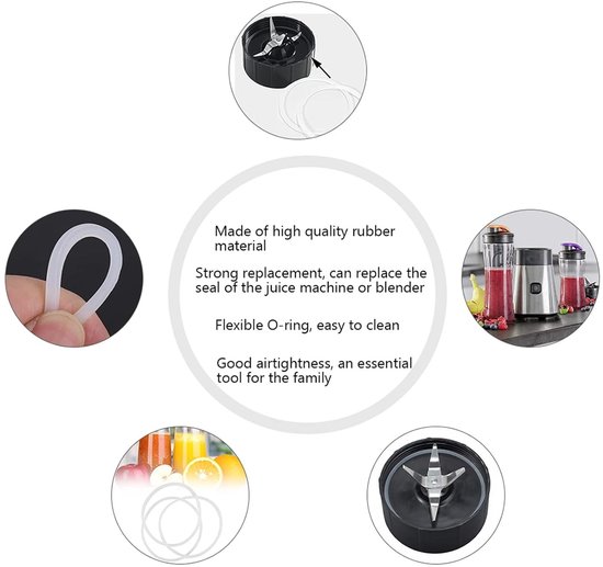 Vervangende Rubberafdichtringen voor Blender en Juicer, 80mm OD, Voedselveilig, 3/6 Stuks, 3.3mm Dikte, Wit O-Ring, Duurzaam en Flexibel — afbeelding 3
