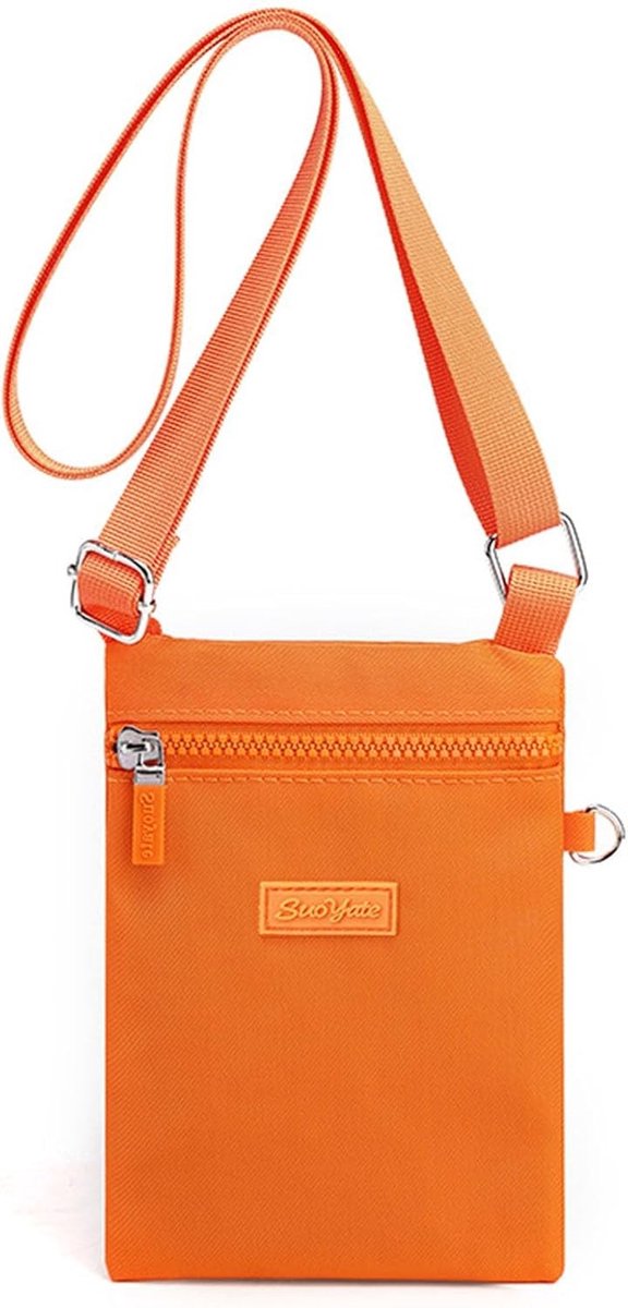 Dames Schoudertas voor Mobiele Telefoon van Nylon met Lange Verstelbare Band en Compact Ontwerp