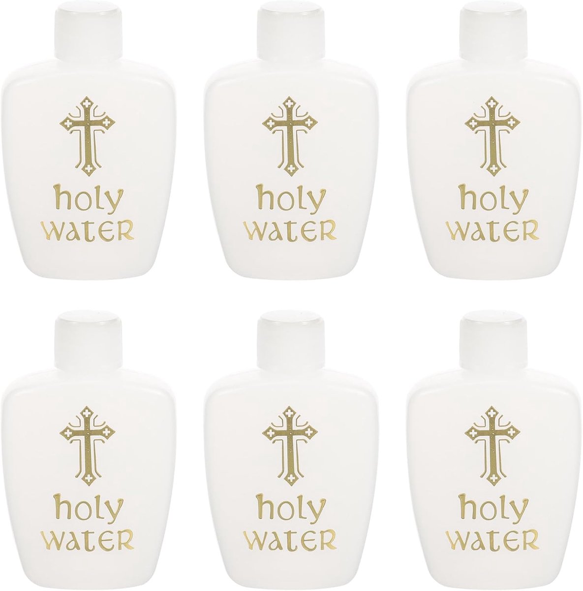 6 Stuks Plastic Flesjes Voor Heilig Water Met Kruis, Lege Kleine Doopflesjes Voor Kerk, Religieuze Evenementen en Exorcisme, 60 Ml