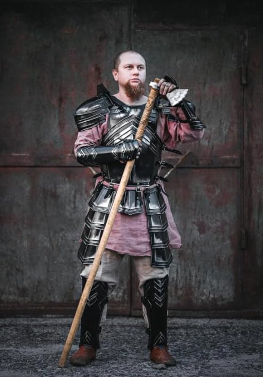 Full Set - LARP ARMOR - Cuirass/Paar Bretels/Beenkanen/Schouders - Steel ARMOR
