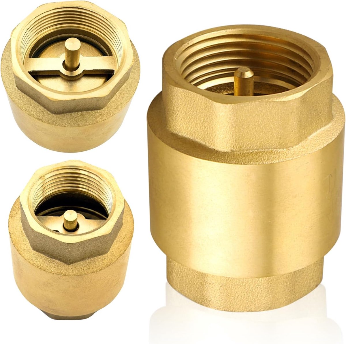 1 1/4 inch messing terugslagklep met binnendraad, DN32 terugslagklep universeel met dubbelzijdige binnendraad, 1 1/4 inch verticaal messing terugslagventiel, terugloopklep voor water