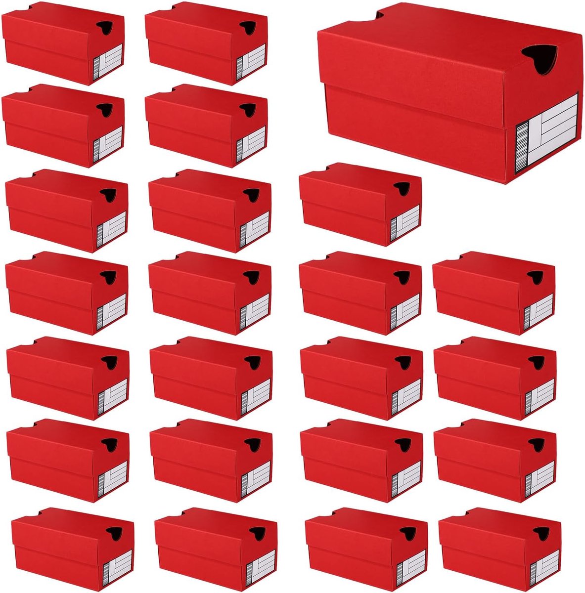 Dailygoods- Sneaker Cadeaudoos 24 Stuks - Rode Mini Cadeaudozen - Sportthema - Stickers - Lijmplaatjes - Karton 10x6x5 cm - Cadeaubox