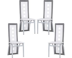 Eetkamerstoelen, set van 4, eetkamerstoel met rugleuning, PV