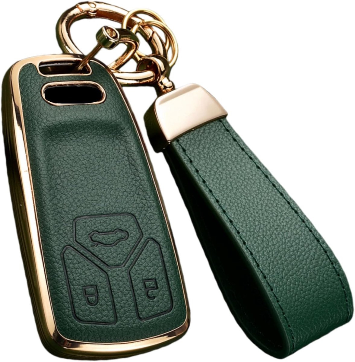 Sleutelhanger Cover voor Audi met sleutelhanger, bovenleer + zachte TPU sleutelhanger beschermhoes shell voor A4 Q7 Q5 TT A5 SQ5 R8 S5
