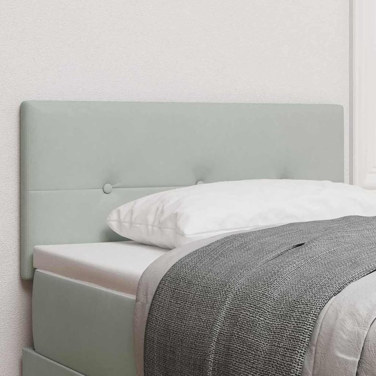 Hoofdeinde met knoopstiksel, lichtgrijs, 90 cm, velours, gestoffeerd hoofdeinde voor bed, bedaccessoires, slaapkamer