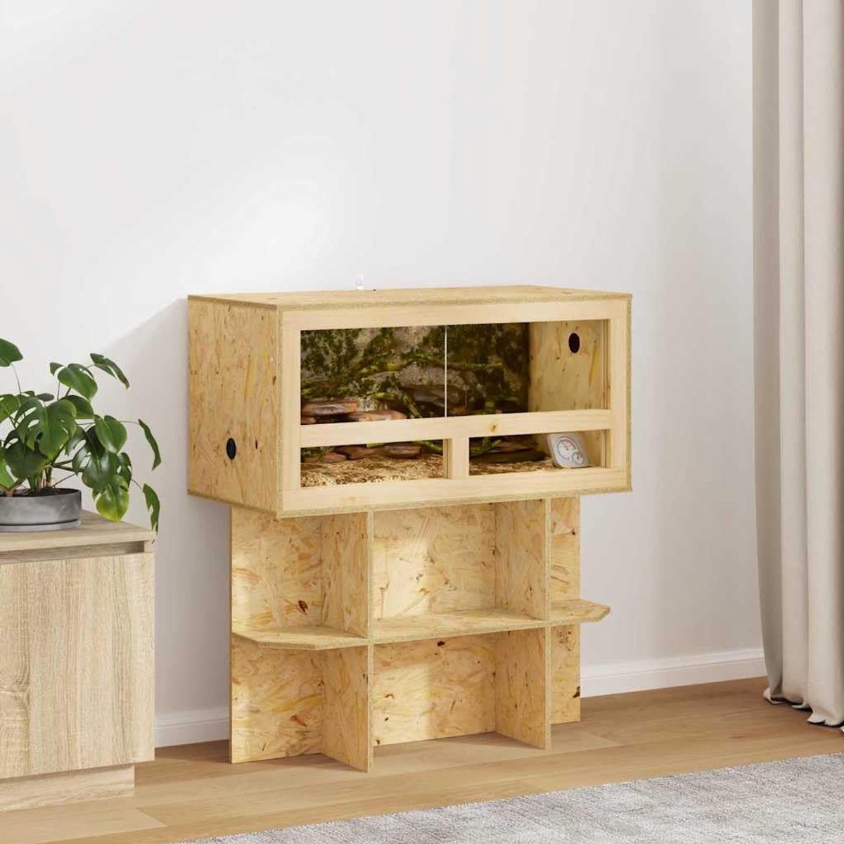 Terrarium 80 x 40 x 90 cm OSB reptielenhok bruin