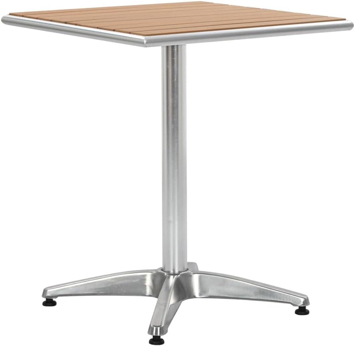 60x60x70 cm aluminium HKC zilverkleurig weerbestendig eettafel voor tuin terras balkon bistro restaurant eenvoudig monteren