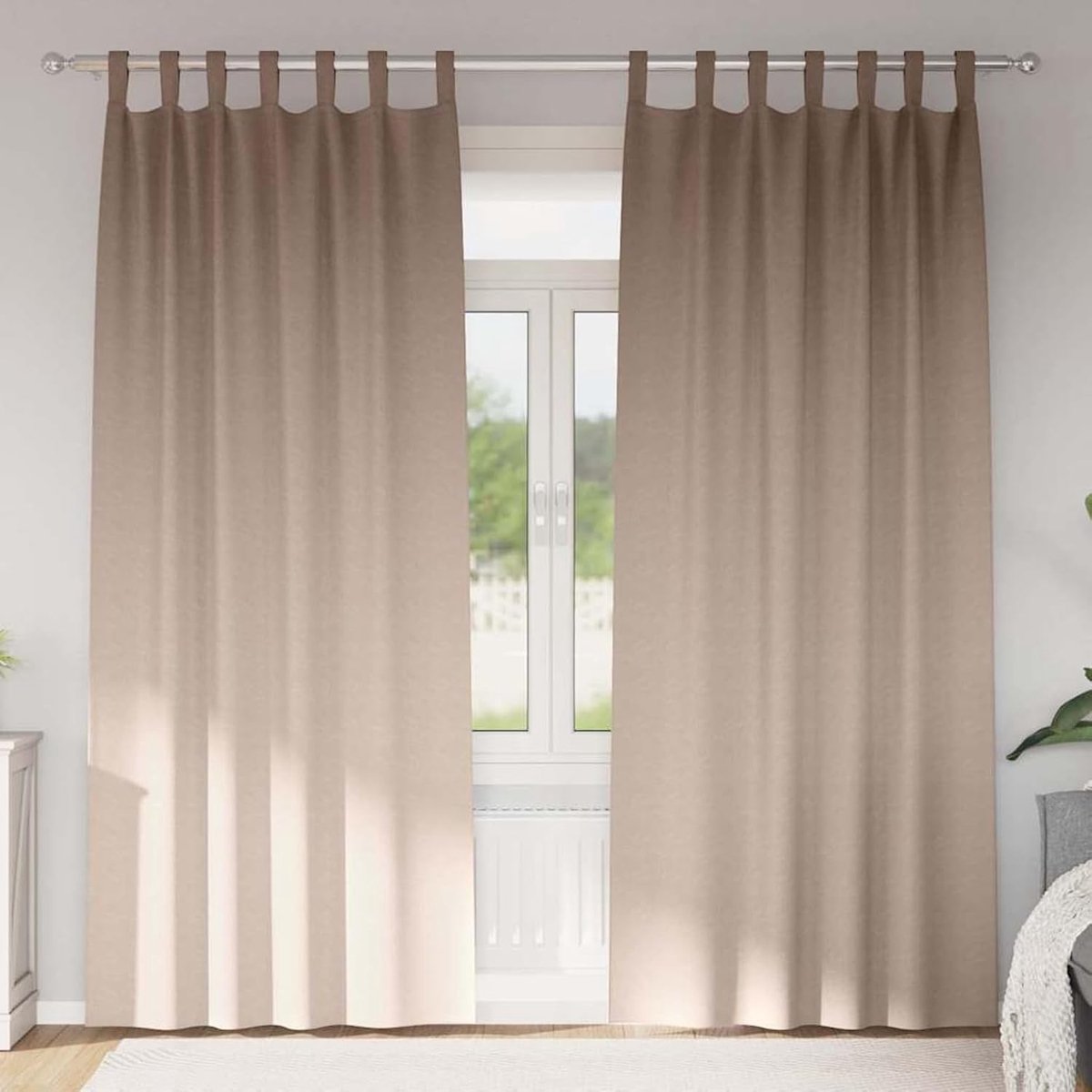 Gordijnen, 2 stuks, taupe, 260 x 140 cm, polyester, plissé, jaloezie, inkijkbescherming, zonwering, kant-en-klaar plissé rolgordijn