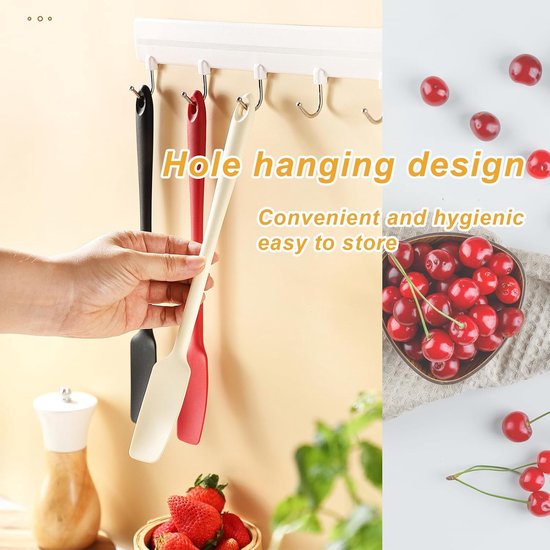 Spatelset (4-delig), verlengde handgreep 28,2 cm, hittebestendig, voor jam en sauzen — afbeelding 4