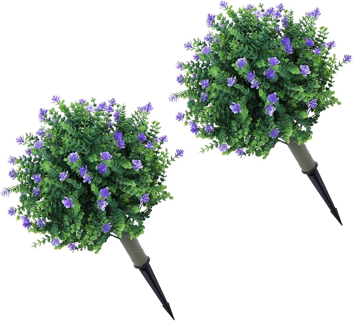 Kunstmatige Eucalyptus Camelliaboom, 17,8 Inch Hoge Blauwe Ronde Bladeren Vormsnoei Balboom met Inzet, Groenblijvend voor Tuin, Kantoor, Huis, Terras