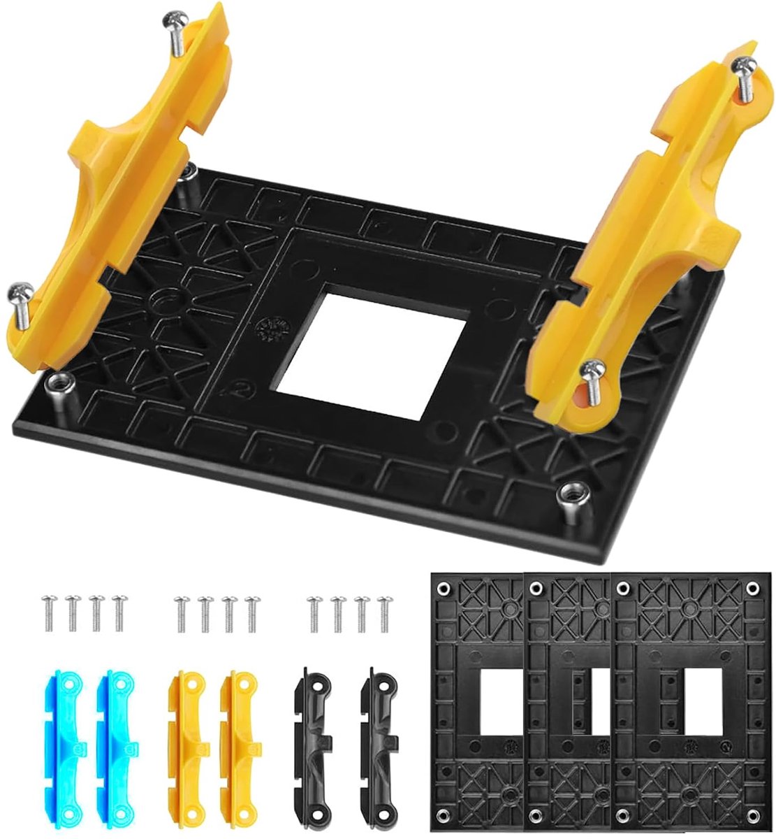 3 achterplaten voor AM4, AM4 backplate CPU, kunststof houder, koellichaamhouder, backplate ventilatorhouder voor waterkoeling