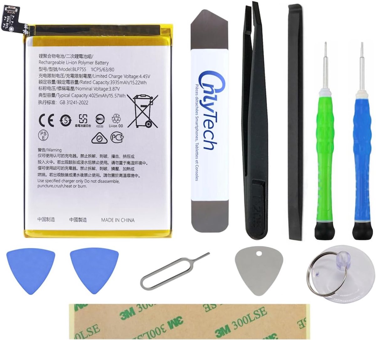 Vervangende batterij voor Oppo Find X2 Lite / X2 Neo/Reno 3 / Reno 3 Pro / A91-4025mAh - Kwaliteit identiek aan BLP755 met reparatieset 10 gereedschappen