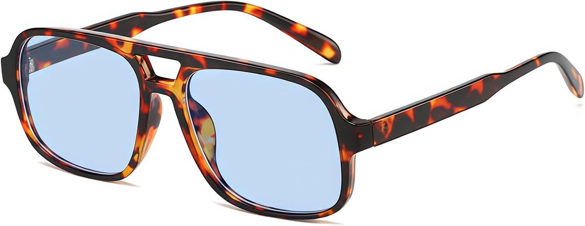 zonnebril jaren 70 dames heren retro groot vierkant frame rechthoekige bril