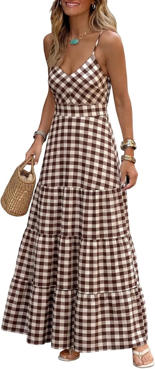 Sommerkleid Damen Elegant Lang Strandkleid Damen Luftig Kleider Sommer Spaghettiträger Kleid A Linie Rüschen Maxikleid Curvy V Ausschnitt Sommerkleider Leicht Und Luftig Trägerkleid