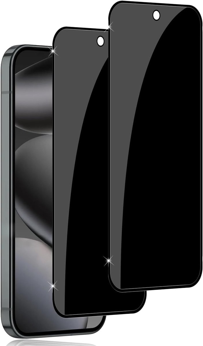 2 stuks beschermfolie voor Google Pixel 10 Pro XL/Pixel 9 Pro XL privacyfolie voor pantserglas, anti-spy privacy, privacyfolie, bescherming, displaybeschermfolie, zwarte rand, privacy
