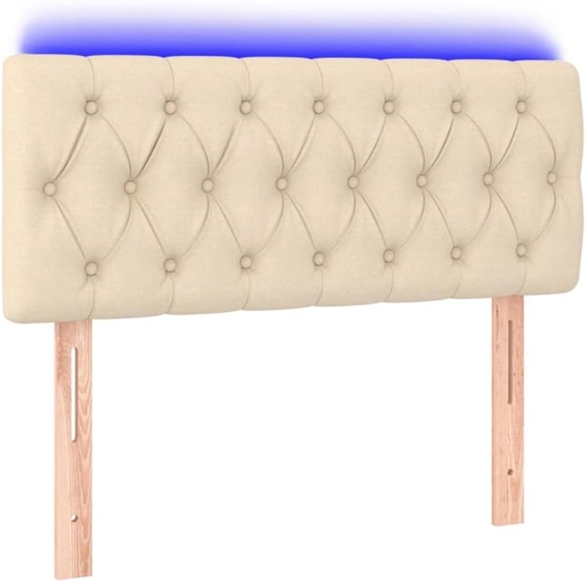 Hoofdeinde crème, 90 x 7 x 78/88 cm, stof, voor bedden zonder hoofdeinde, ideaal voor slaapkamer en moderne woonkamers, eenvoudige montage, gemakkelijk te reinigen en rugvriendelijk zitten