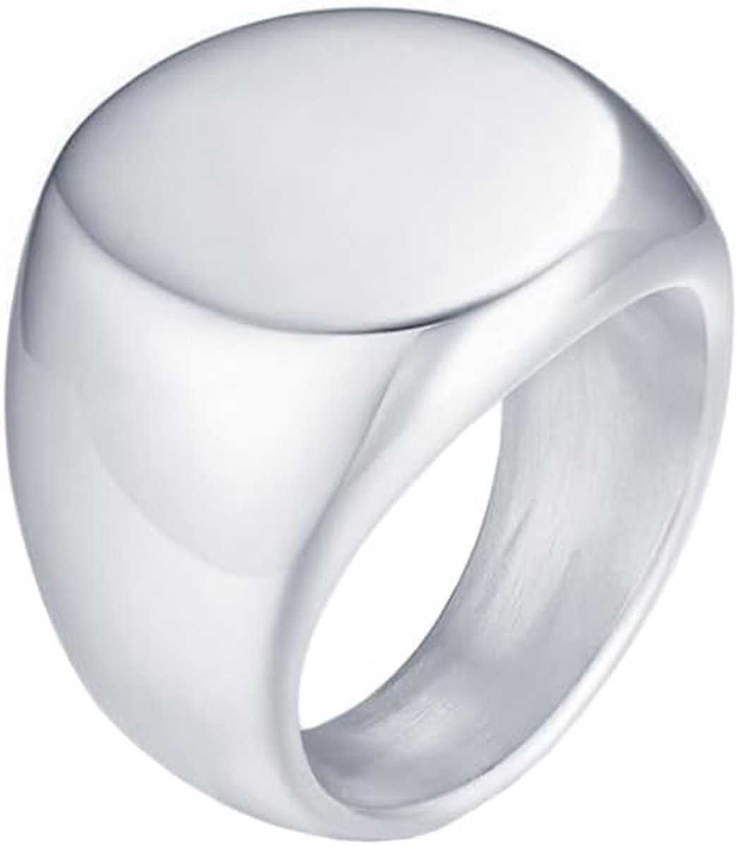 Heren ring Mendes Ronde Zegel Zilverkleurig-19mm