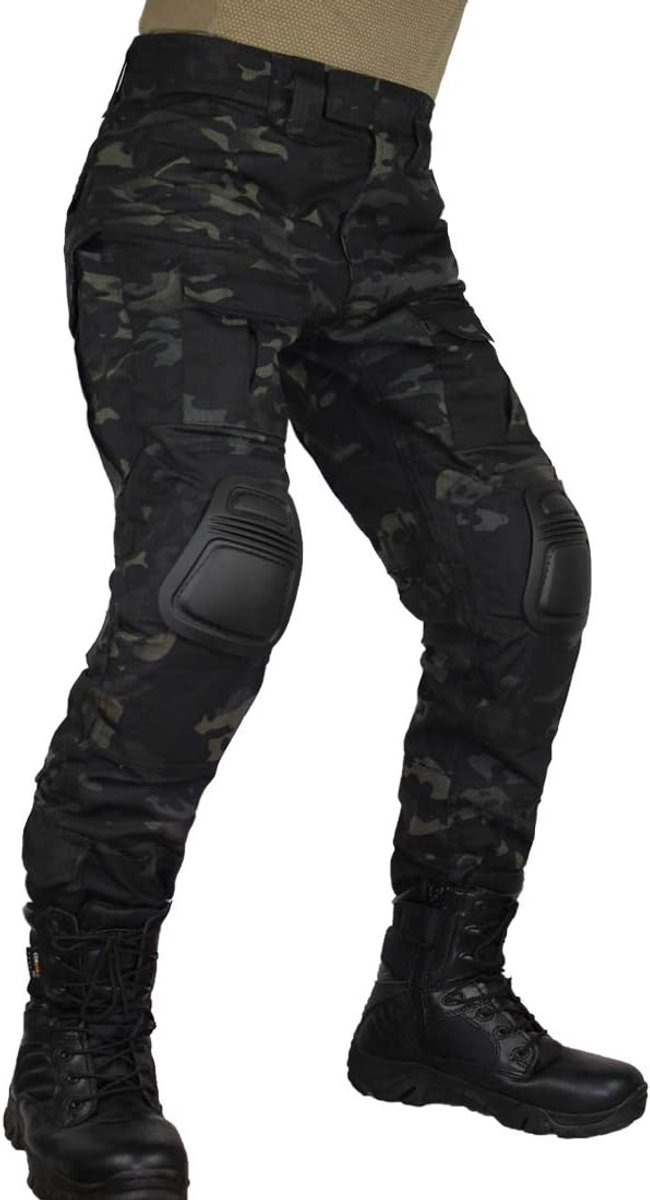tactiekbroek voor heren Multi-pockets Militaire camouflage Outdoor Airsoft Combat-jachtbroek met kniebeschermers