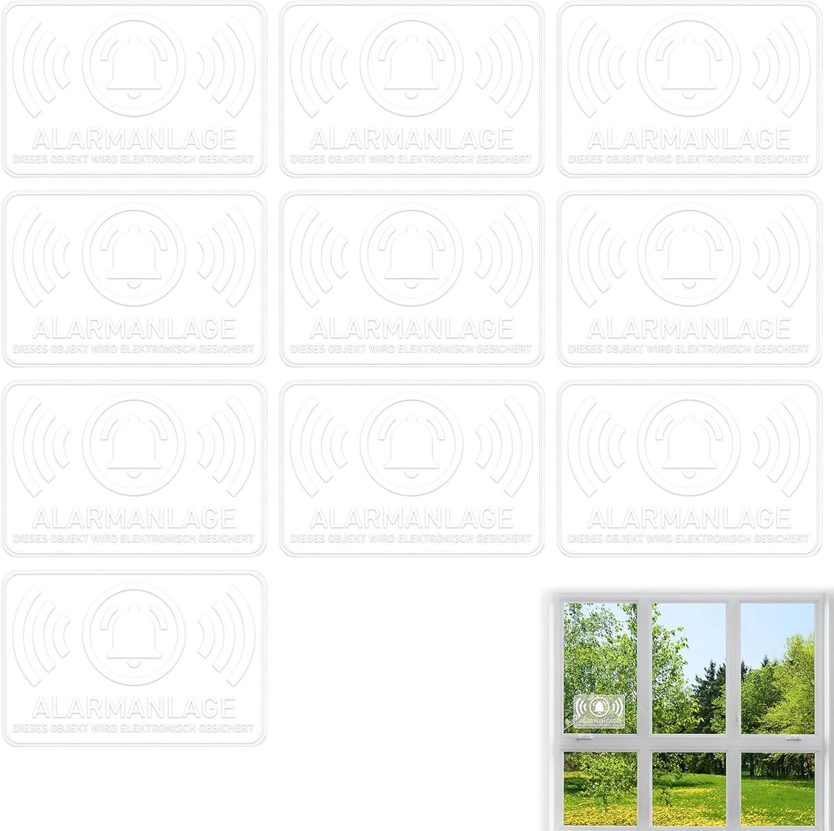 10 stuks alarm stickers vinyl zelfklevend beveiliging raam deur auto