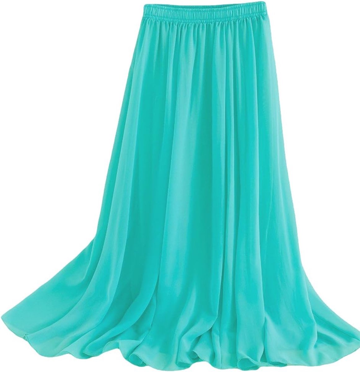 Dames uitgerekte taille chiffon lange rokken vloeiende rok