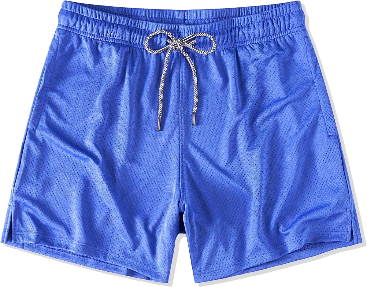 Coulee Sportbroek voor heren, kort, baggy mesh, basketbalshorts, ademend, korte loopbroek, trainingsbroek, zomer, trainingsshort met elastische tailleband en zakken
