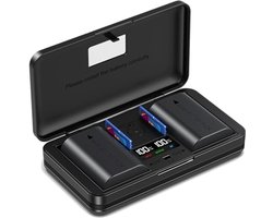 Multifunctionele Batterijlader met SD-Kaartlezer voor Panasonic Lumix DC-S5 en S5 II – Incl. 2x DMW-BLK22 Batterijen