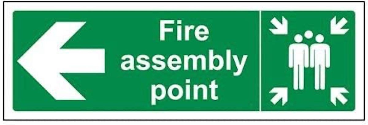 Fire montagepunt pijl links teken - 300mm x 100mm - 2mm stijf plastic