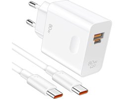 IMangoo 80 W USB C snellader 2 poorten voor Honor 600Pro 600 Magic8 Pro