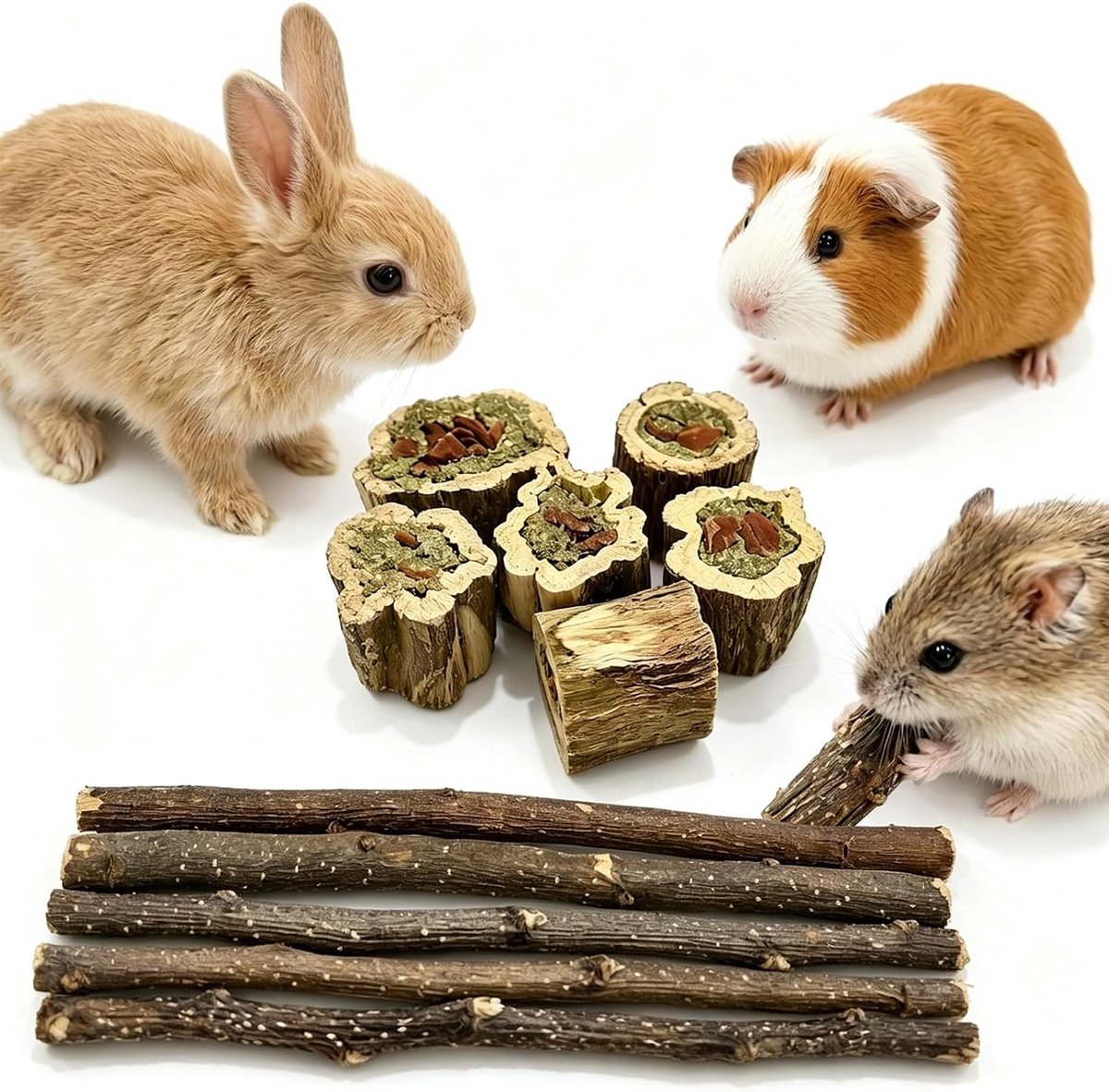 Speelgoed, bijtstok voor huisdieren, speelgoed voor konijnen, cavia's, hamsters, chinchilla