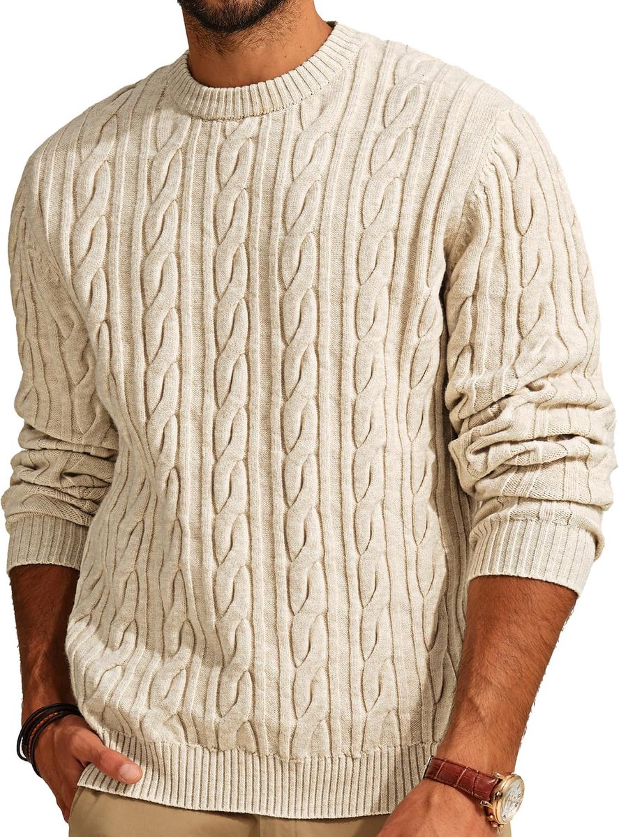 PAUL JONES Trui voor heren, fijn gebreide troyer pullover met lange mouwen, gestructureerd, warme gebreide trui met opstaande kraag, wintertrui