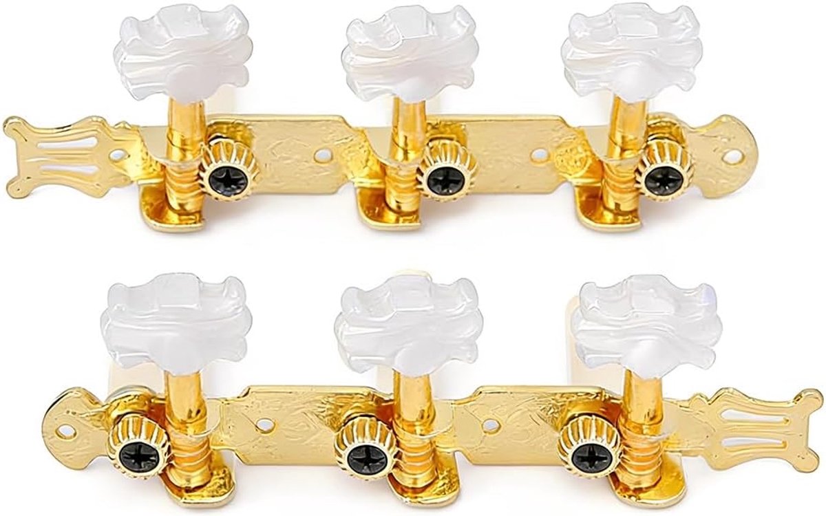 Onderdelen voor klassieke gitaren, gitaar tuning pegs 3L + 3R, stabiel en zacht stemmechanisme voor klassieke of akoestische gitaar, stempluggen met schroeven