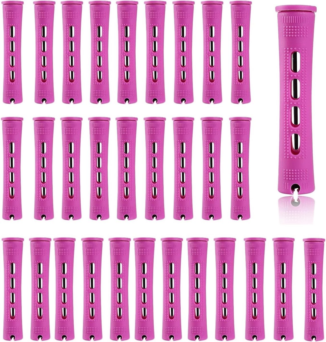 30 Stuks Permanente Haarrollers voor Lang en Kort Haar, Grote 0.74 Inch Koude Golf Rods voor DIY Natuurlijke Hairstyling en Krullen