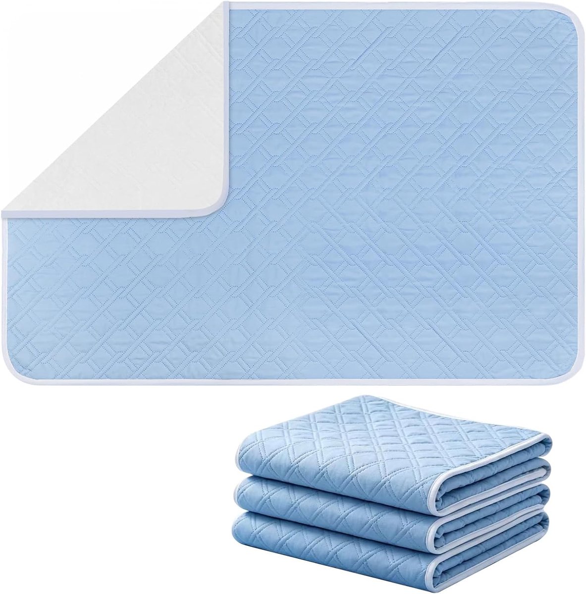 2 stuks incontinentiematten, blauw: 70 x 90 cm