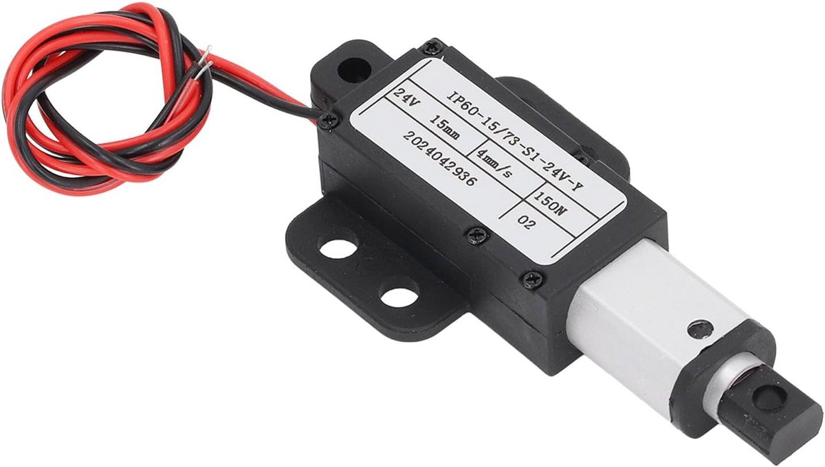 Mini 24V elektrische lineaire actuator 0,59 inch slag - 150N 4 mm/s - 15 mm waterdicht - met terminalswitch voor industrieel gebruik