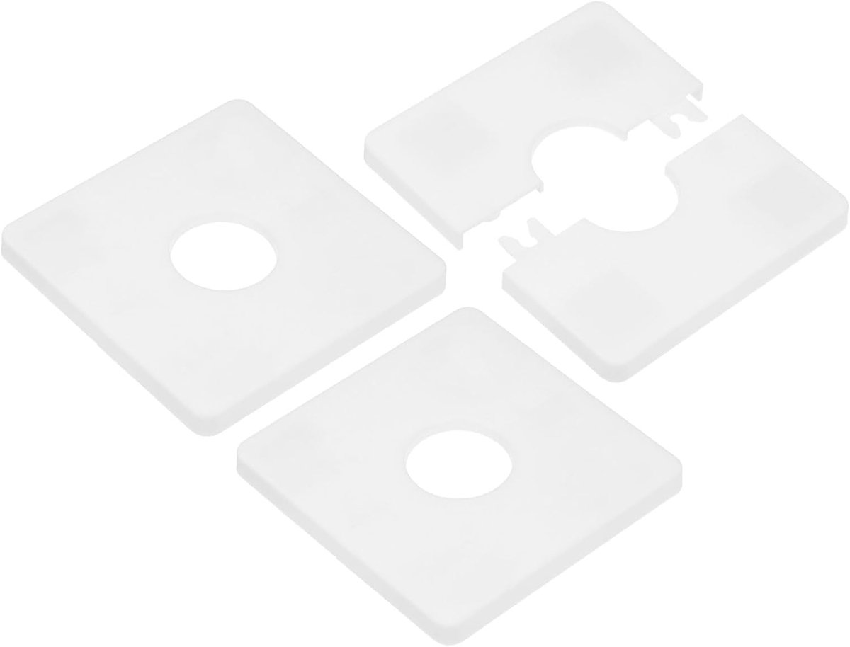 3-Pack Muur Split Flens, ABS Vierkante Zelfklevende Rozet Plaat Cover Gesp voor 25 mm/0,98 inch Dia Pijp Accessoires/Vloer/Plafond, Sanitair Cover Plates [Wit, 7mm/0,28 inch H]