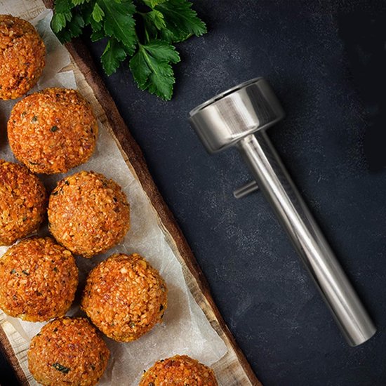 Portioneerder, professionele schep voor falafel, 4 cm, roestvrij staal, dikke Falafel-maker, schep van roestvrij staal, voor falafel/gehaktballen — afbeelding 5