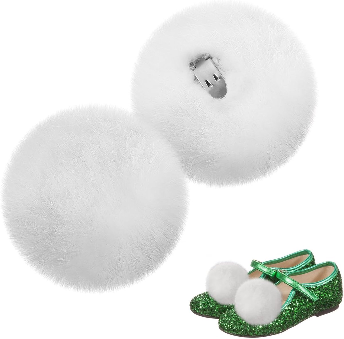 pompons voor schoenen, decoratieve clips voor schoenen, afneembare gesp, pluche clips, pompons van kunstleer, pompons voor schoenen, tassen, hoeden, sjaals handschoenen