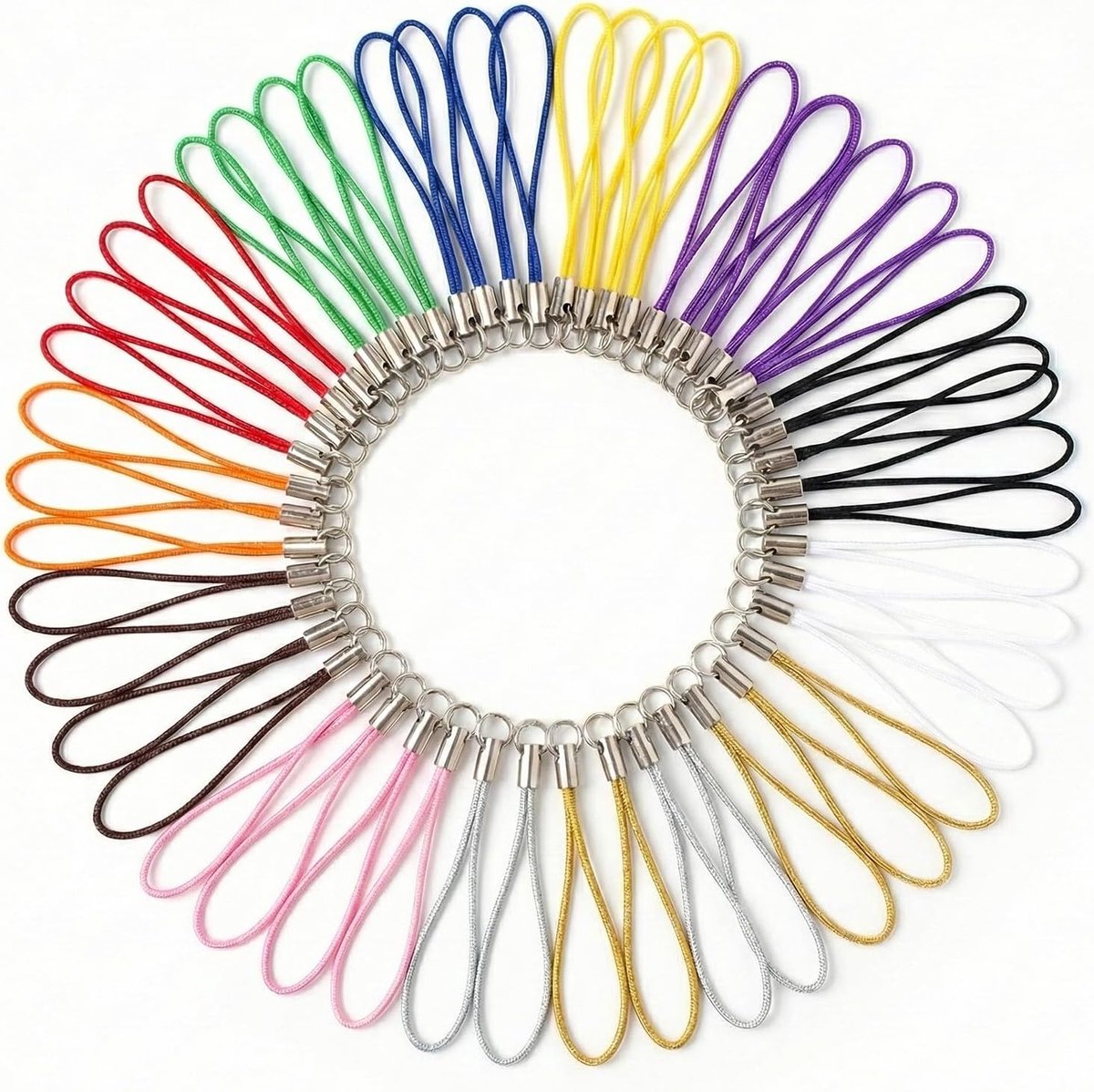 Sleutelkoord, 120 stuks, telefoonhanger, korte telefoonkoord, voor sleutelhanger, nylon ketting