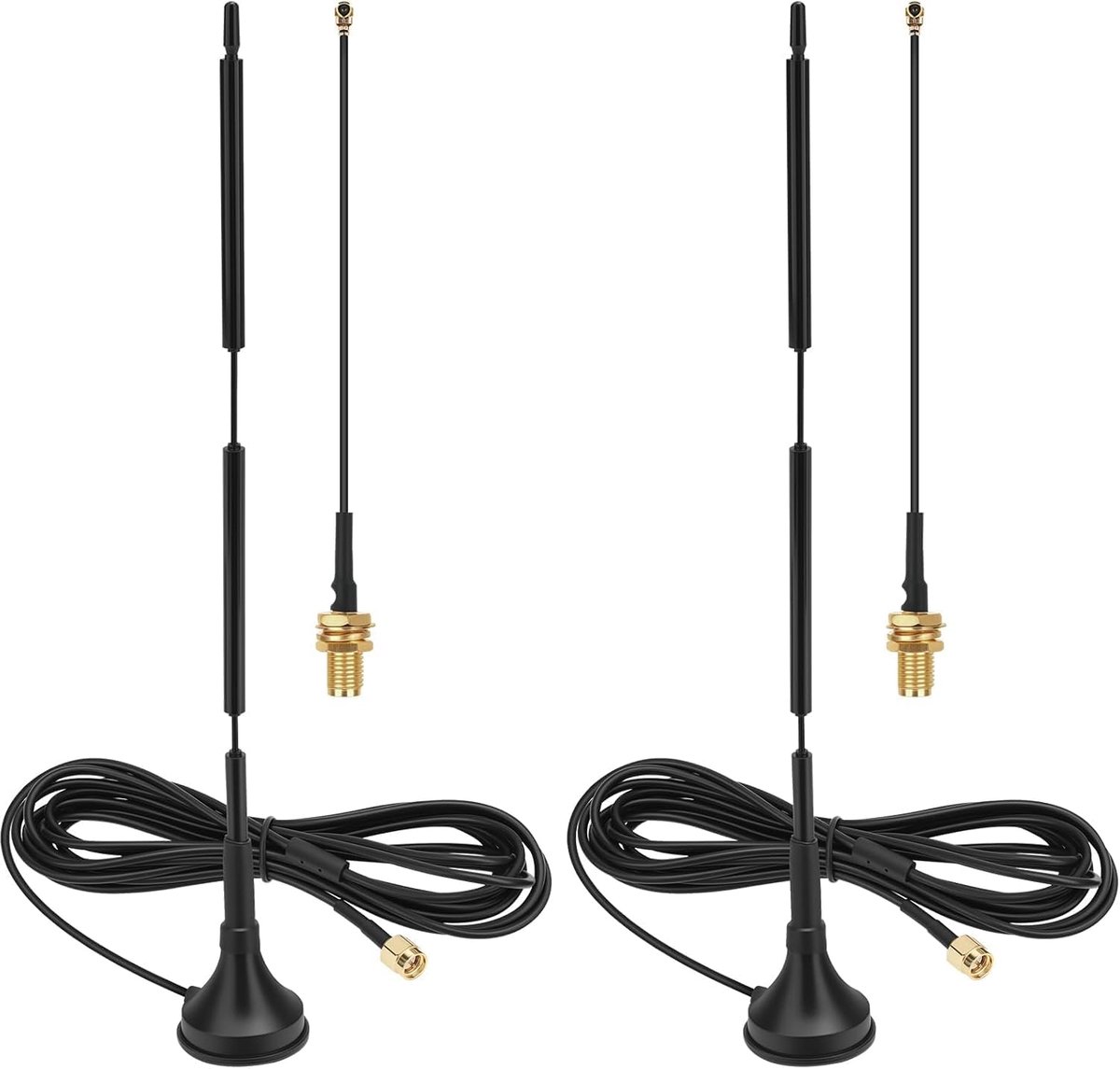 2 stuks Meshtastic 868 MHz Lora-antenne 10dBi gain outdoor lange afstand magnetische basis antenne 29 cm Omni SMA mannelijk voor ESP32 LoRa V3 & V4 ontwikkelbord LoRa module met 10 cm