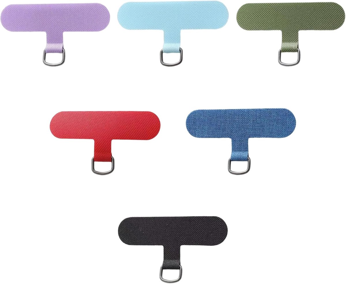6 stuks telefoonketting pads, mobiele telefoon patch voor ketting telefoon strap en mobiele telefoon lanyard, Kleuren mengen, Eén maat