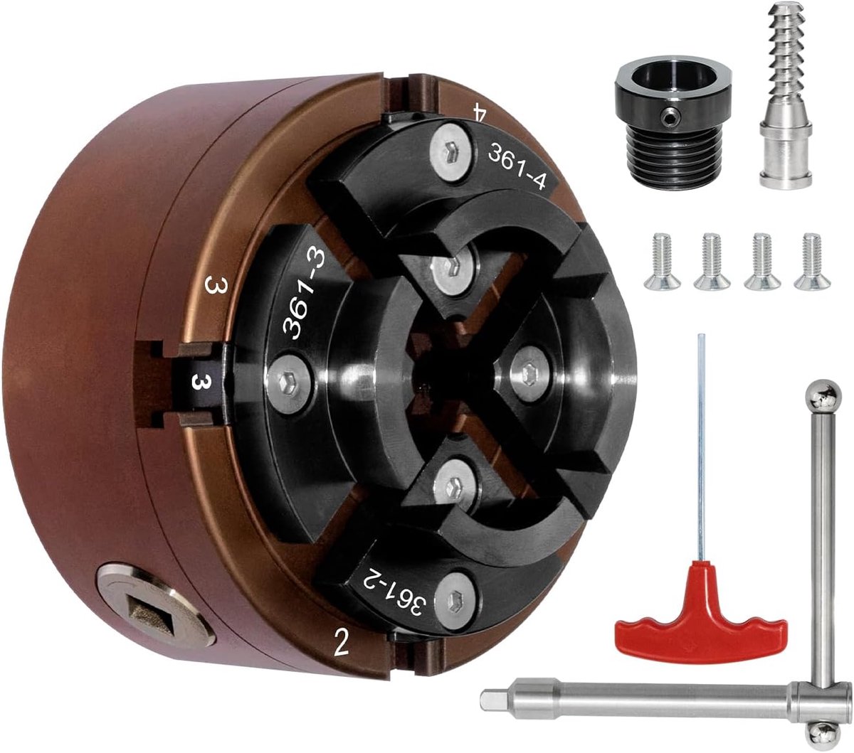 100mm Houten Draaibank Chuck, Geschikt Voor M33 en M18 Draaimachines, 4 kaak Zelfcentrerende Houten Draaikop