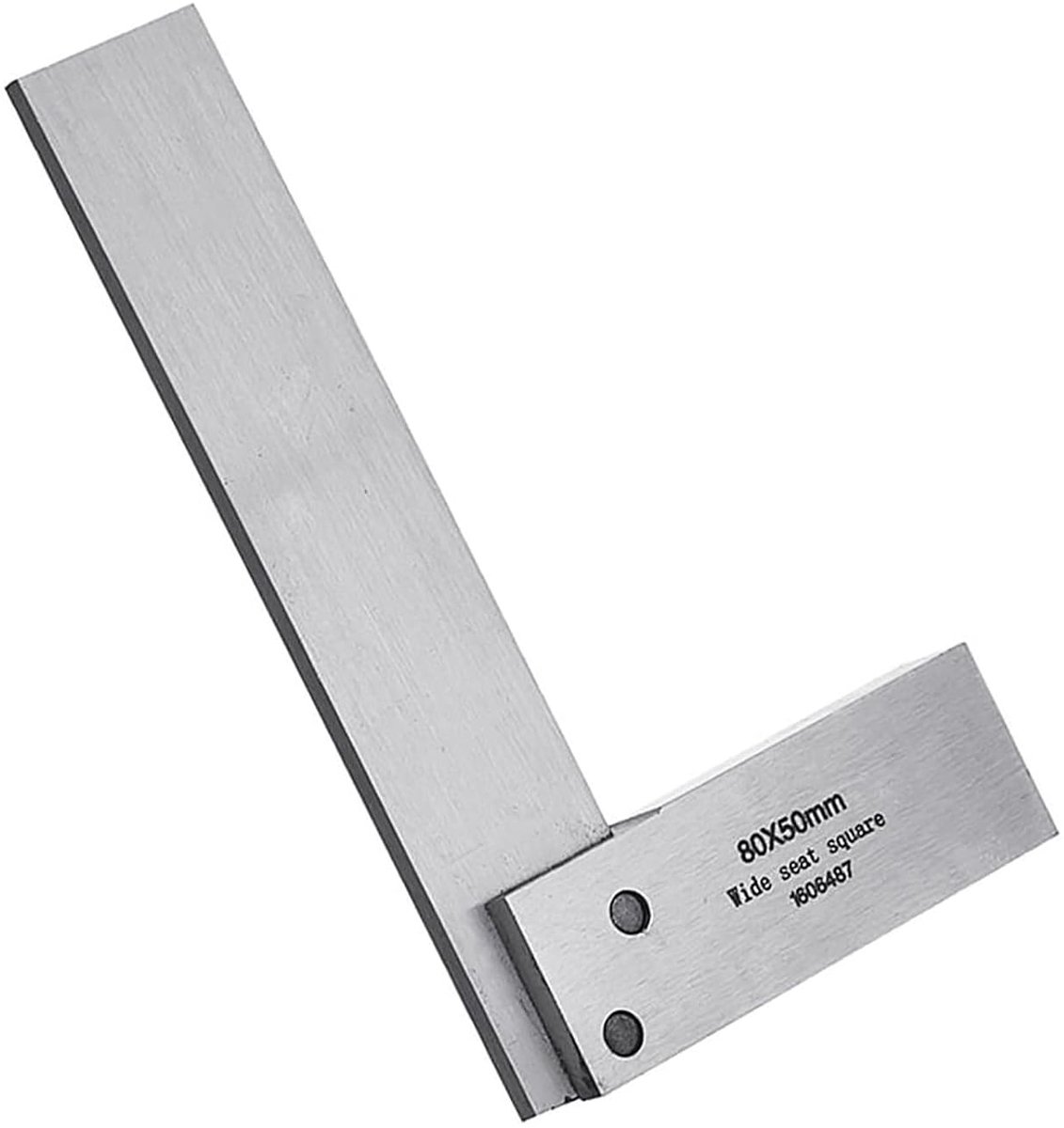 Tool 90 graden ingenieurs staal, vierkante liniaal voor het meten van rechte hoek met kunststof houder doos (80 x 50 mm)