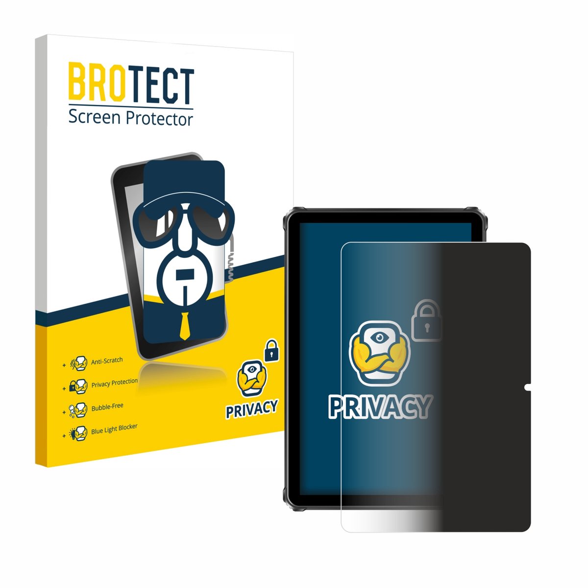BROTECT - privacy screenprotector voor Oukitel RT9 - Folie Beschermfolie Blauwlichtfilter