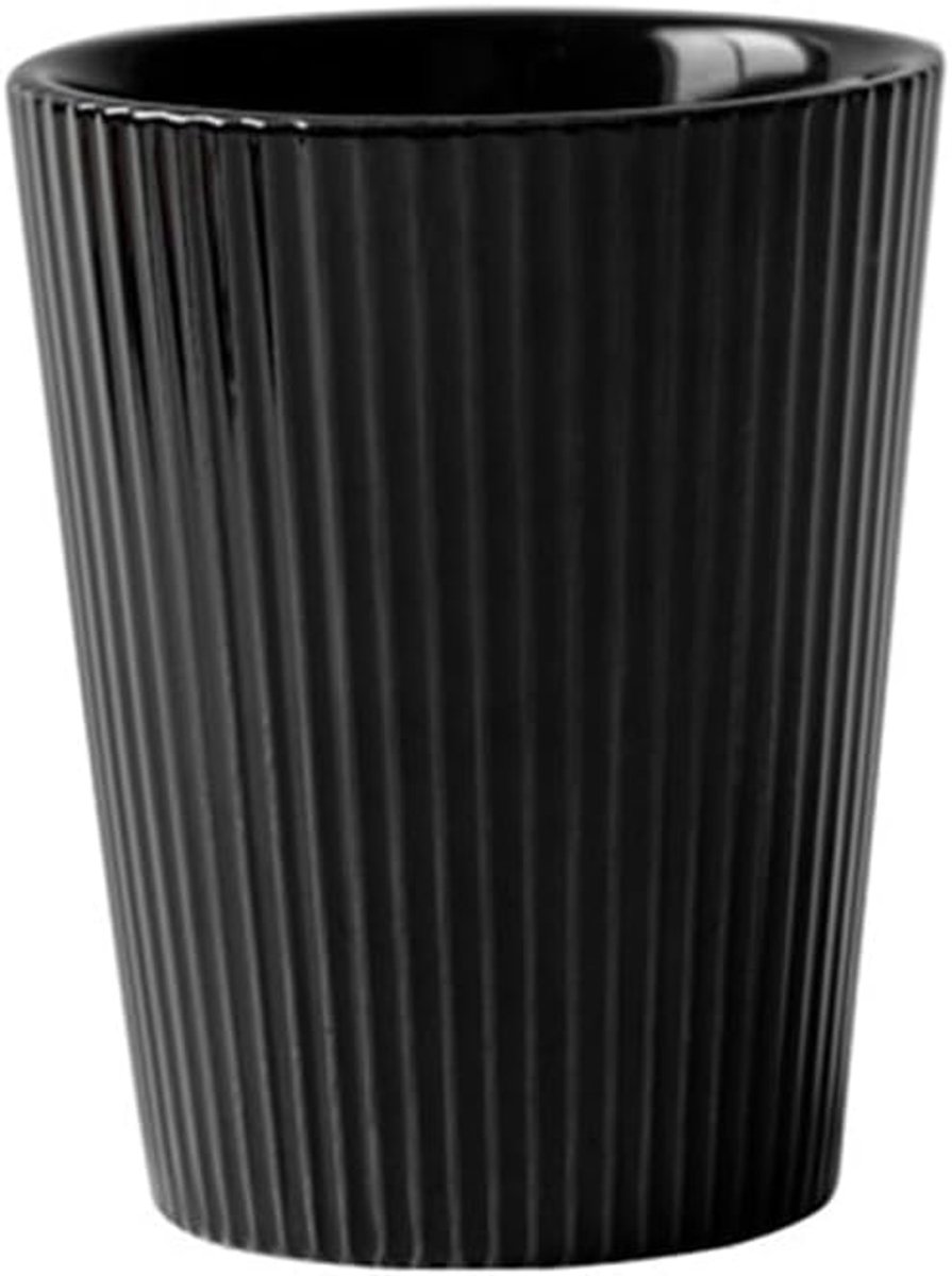 verticale streep tandenborstelbeker, paar keramische tandenborstelbeker, badkamer beker, gestreepte keramische koffiemok, drinkbeker (zwart)