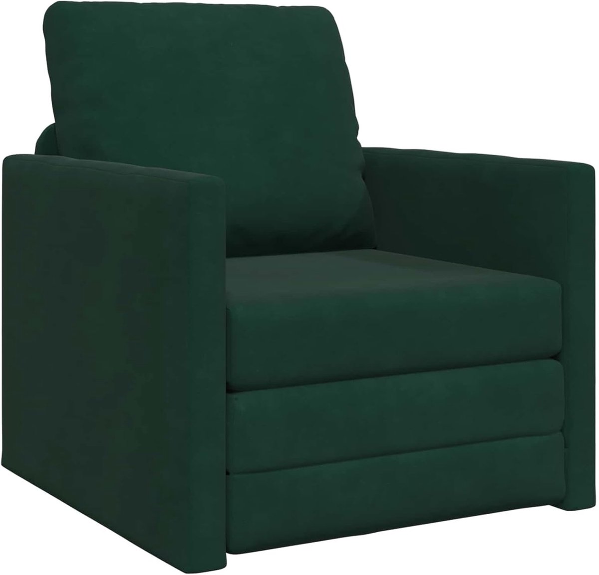 2-in-1 donkergroen, 74 x 77 x 81 cm, fluweel, slaapbank, dagbed, slaapbank voor woonkamer, logeerkamer, kleine woningen