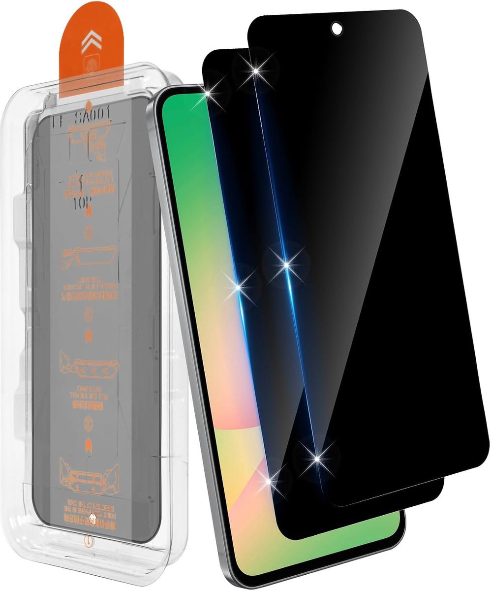 Inkijkbescherming voor Samsung Galaxy A56/A36 5G, gehard glas, zichtwerende folie, autoinstallatie, 9H krasbestendig, anti-spionagefolie, 28° zijbescherming, 0 stof en luchtbellen, 2 stuks
