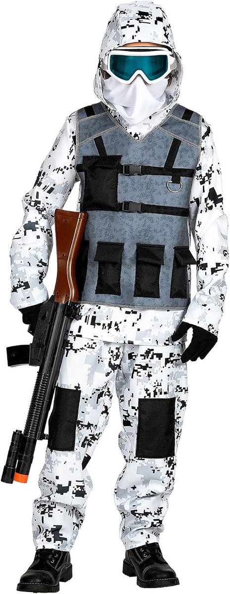 Party Fashion Kinderkostuum Arctic Special Forces, soldaat, carnavalskostuum