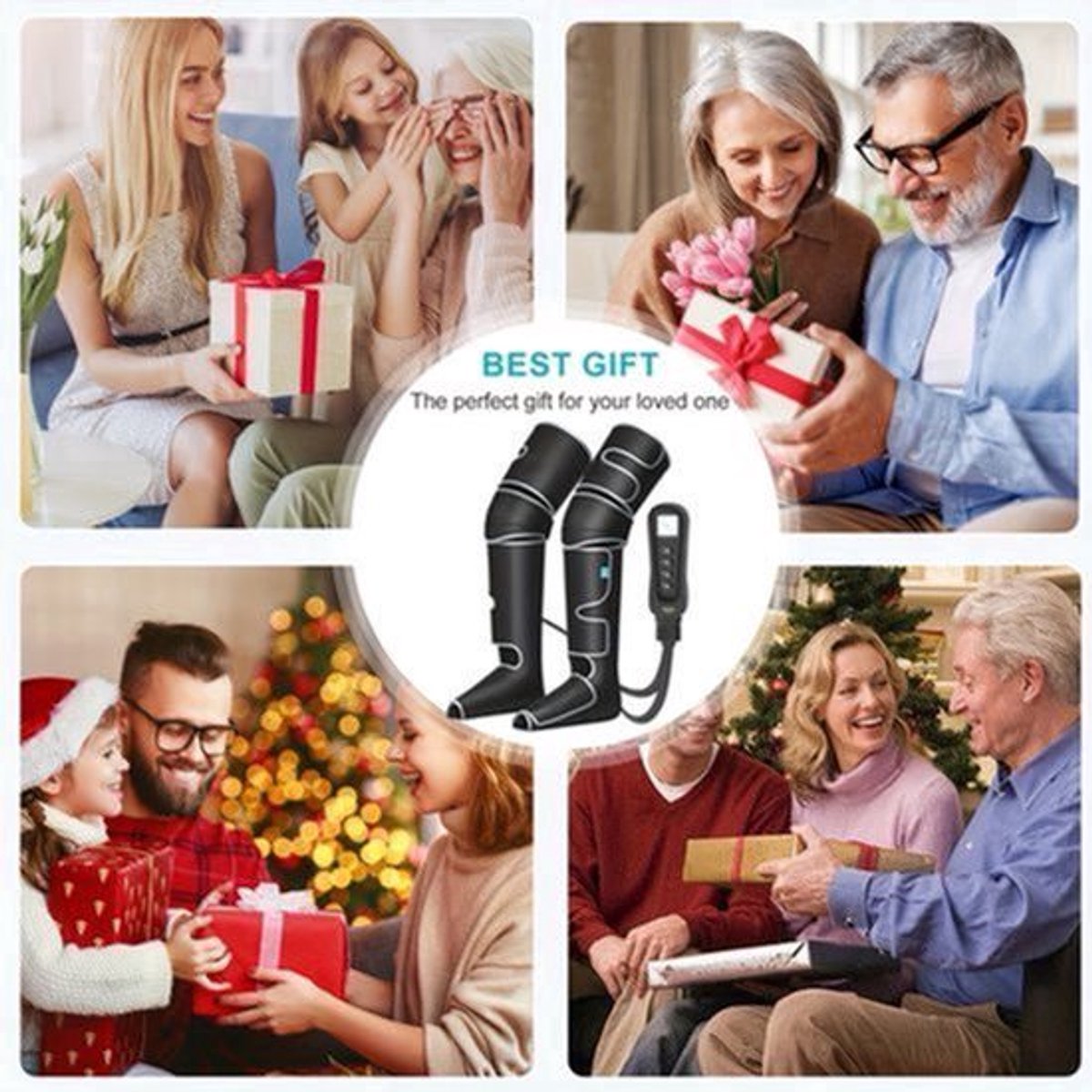 Volledige Beenmassager – Beenmassage – Knie Massager – Kuit Massager – Compressie Massager – Met Verwarmingsfunctie – Instelbare Intensiteit – Zachte Comfortabele Stoffen – Flexibel Design