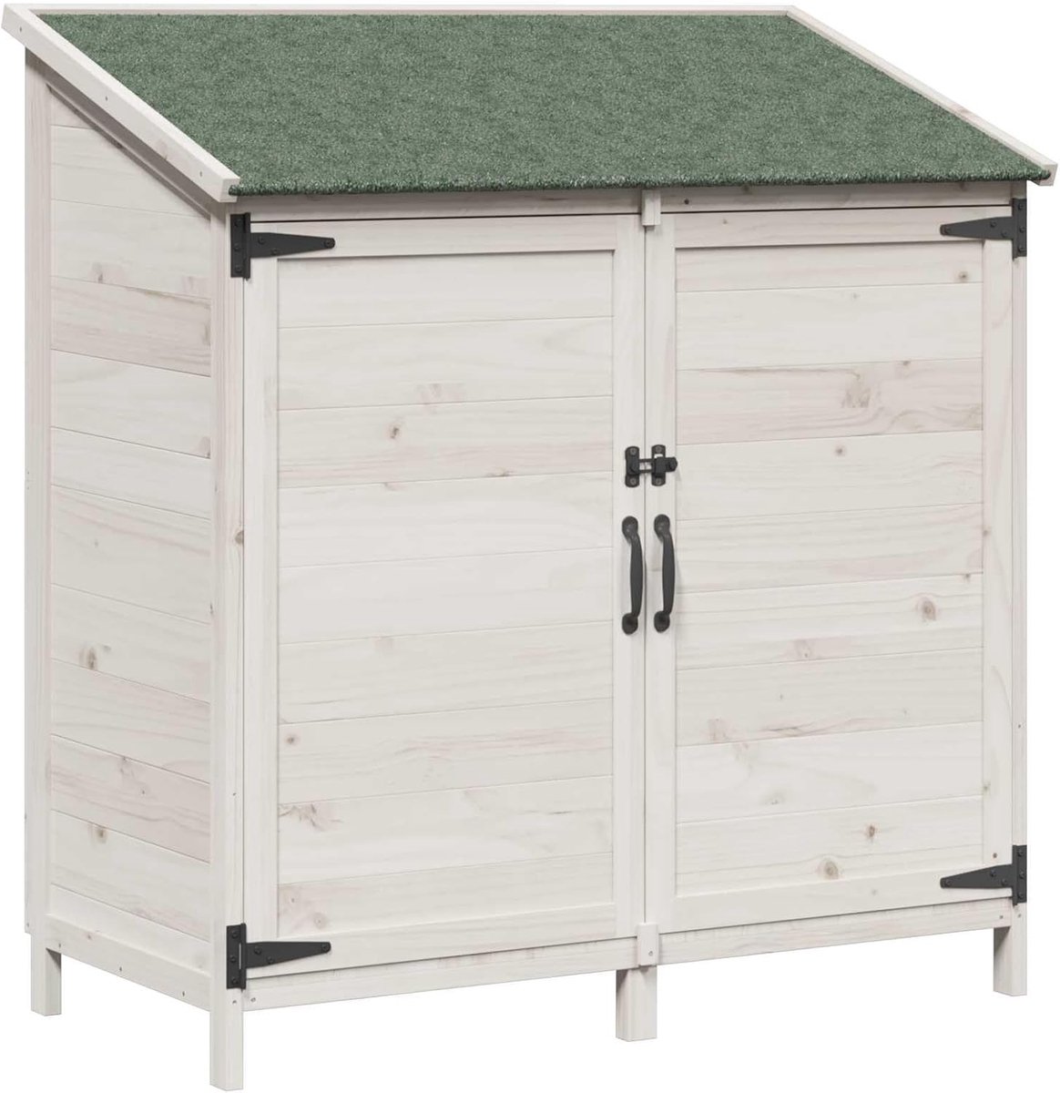 Tuinschuur wit 106,5 x 56 x 113,5 cm massief hout van sparrenhout